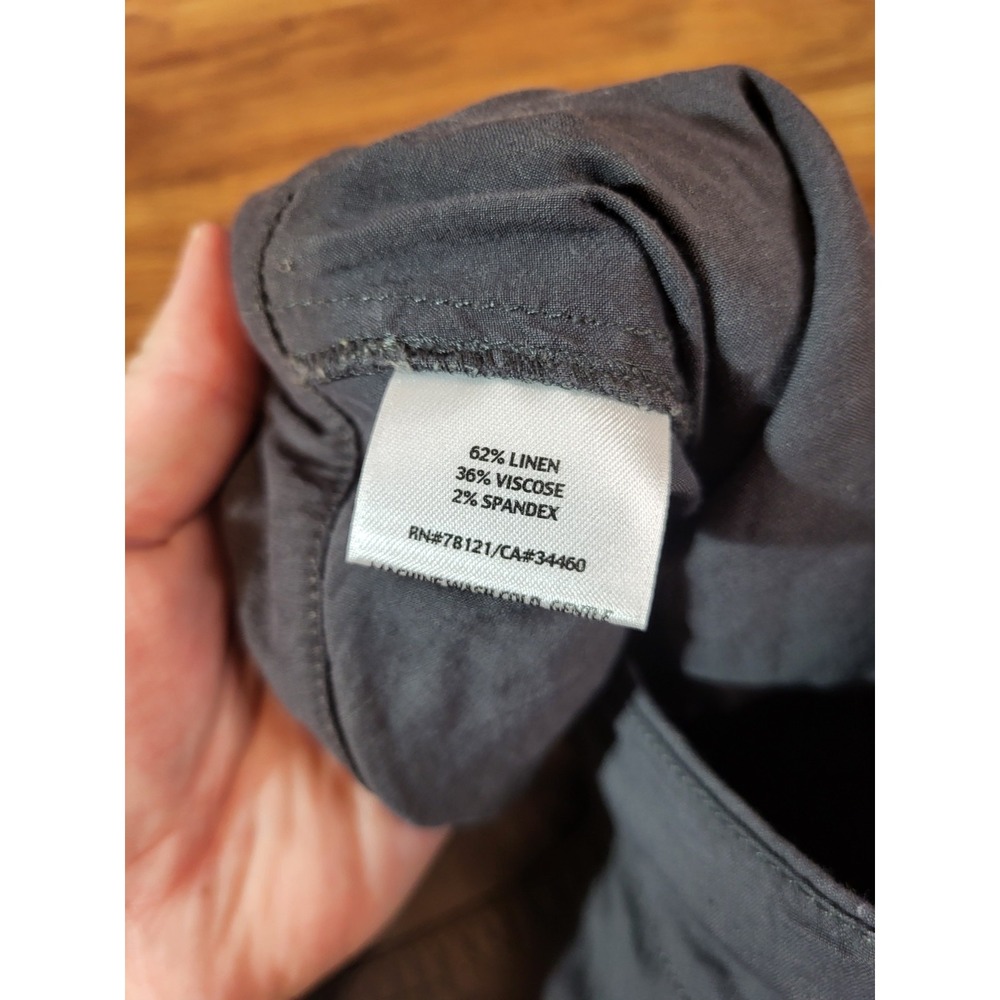 Eileen Fisher Size 2 Gray Long Shorts Linen Blend - Picture 5 of 6